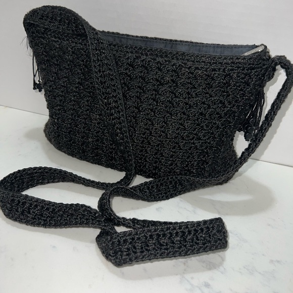 The Sak Handbags - Chic Black Crochet Shoulder Bag